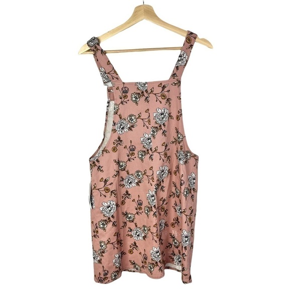 Love, Fire Light Pink Floral Button Down Overall Dress M - Picture 3 of 6